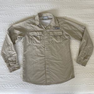 Columbia Boys PFG Bahama Fishing Hiking UPF 50 Long Sleeve Shirt M 10/12